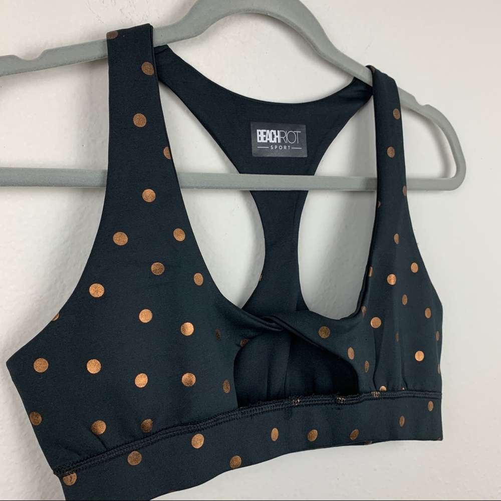 BEACH RIOT Polka Dot Twist Top Sports Bra - Picture 5 of 10